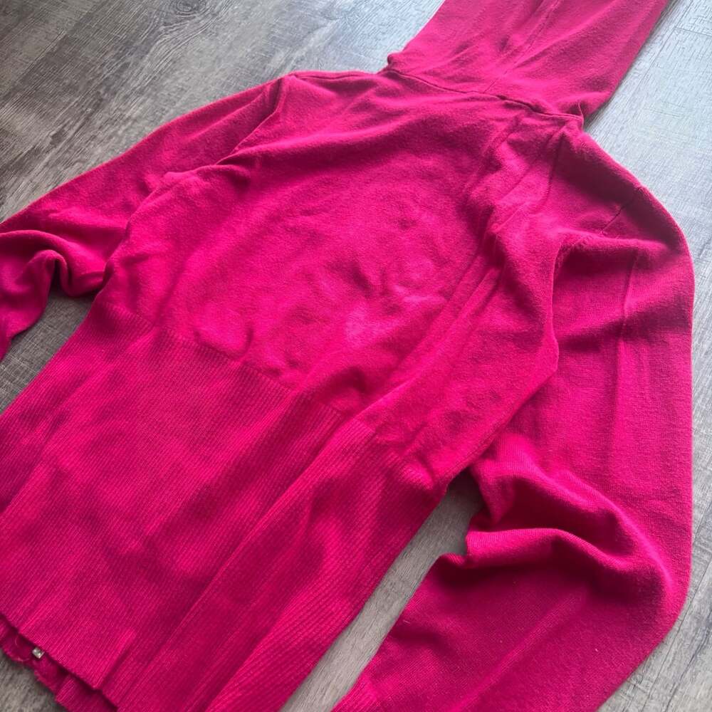 Vintage Bebe Rhinestone Bling Pink Zip-Up Knit Hoodie - Picture 5 of 5